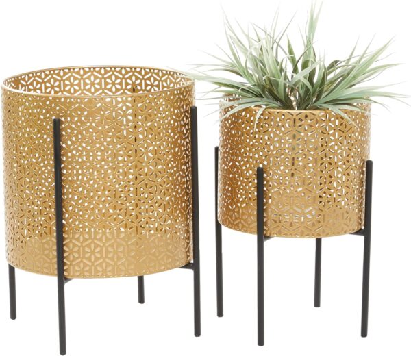 CosmoLiving by Cosmopolitan Metal Round Planter with Removable Stand, Set of 2 15″, 14R ...