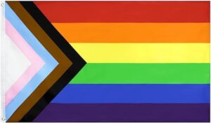 Flaglink Progress Pride Flag 3×5 Fts – LGBT Community Support Gay Pride Rainbow Banner